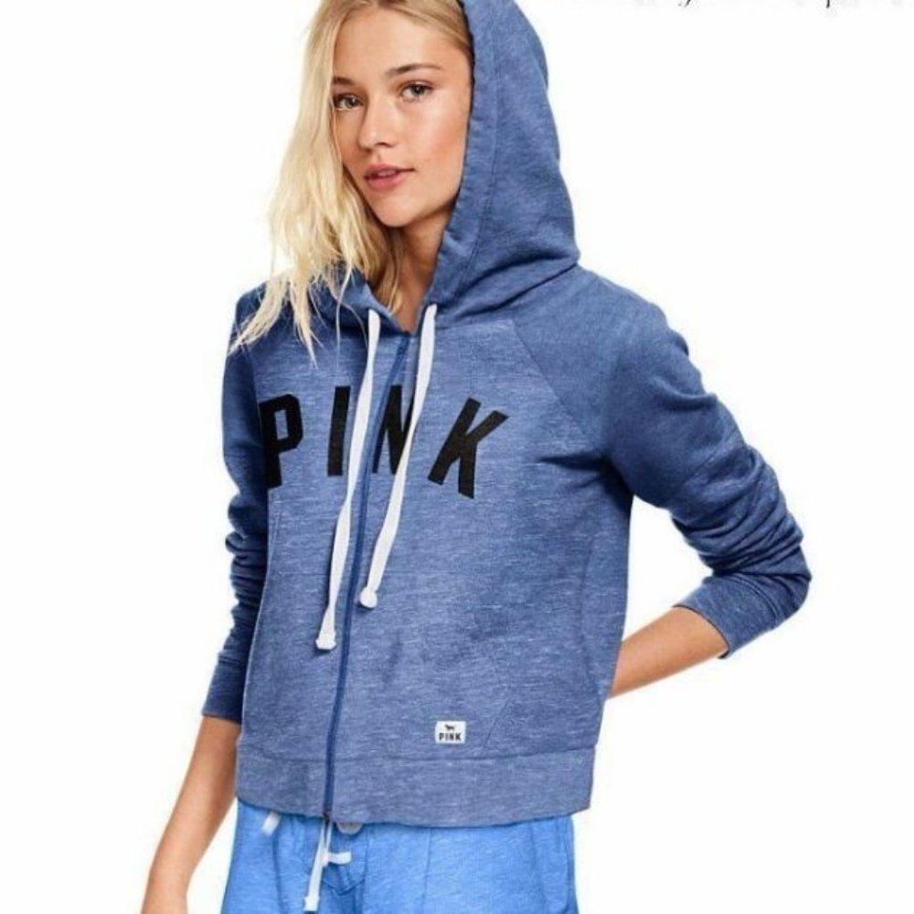 Victoria's Secret PINK Lighweight Blue Zip Hoodie